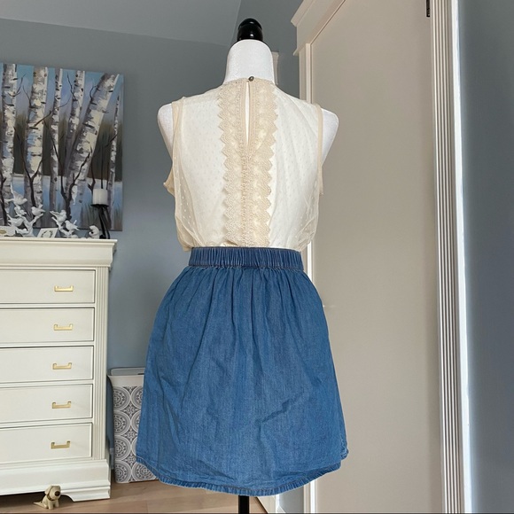 Mossimo 100% Cotton Blue Denim Button Mini Skirt S - Picture 10 of 13